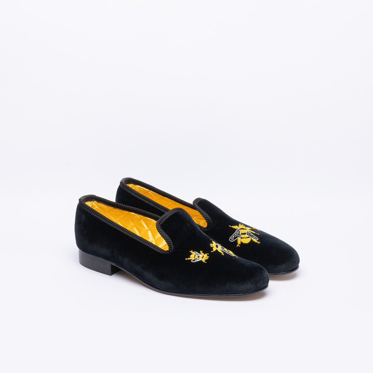 Mocassino slipper Bowhill & Helliot Ape in velluto nero