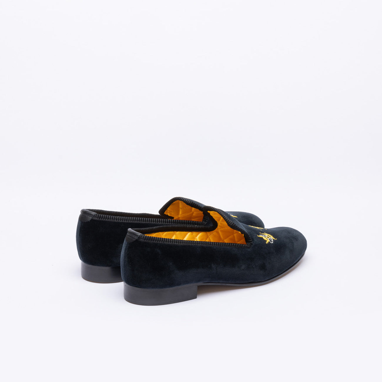 Mocassino slipper Bowhill & Helliot Ape in velluto nero