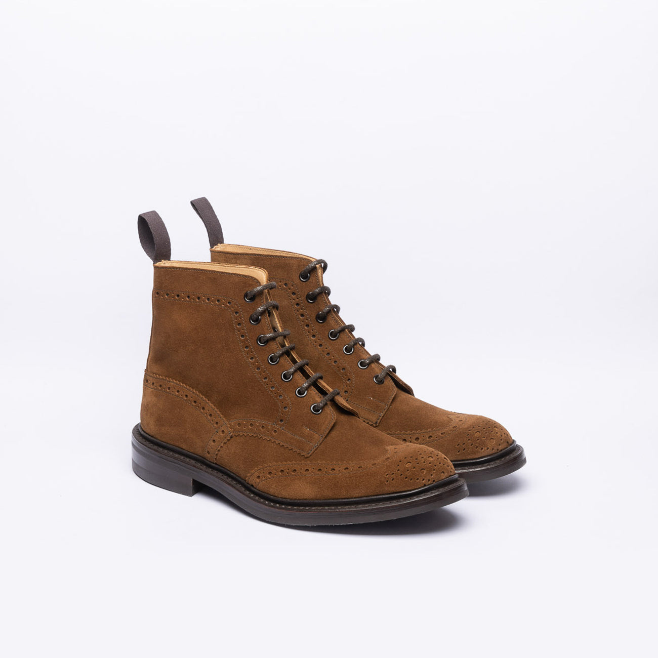 Stivale derby Tricker's Stow in camoscio marrone (Cubana suede)