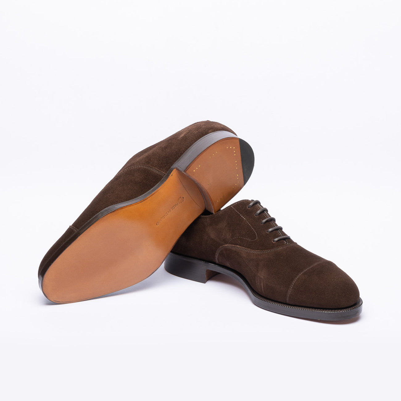 Stringata oxford Edward Green Chelsea in camoscio marrone (Mink suede)