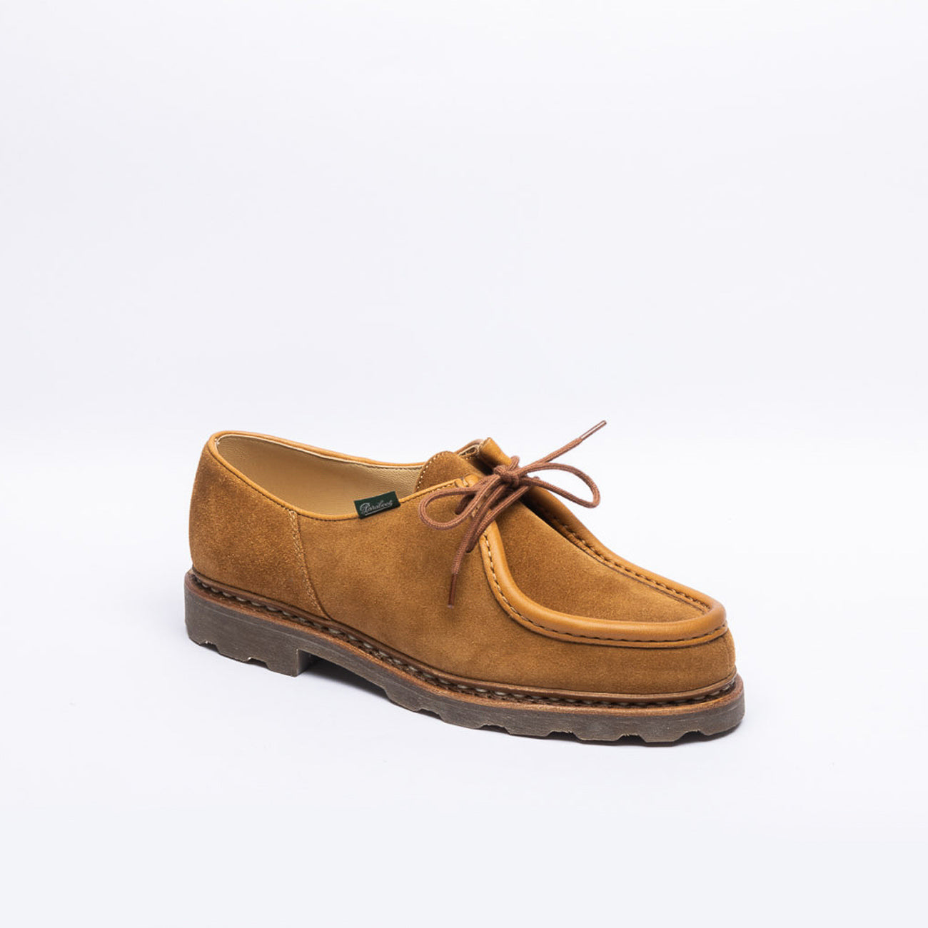 Stringata derby Paraboot Michael Marche II in camoscio marrone chiaro