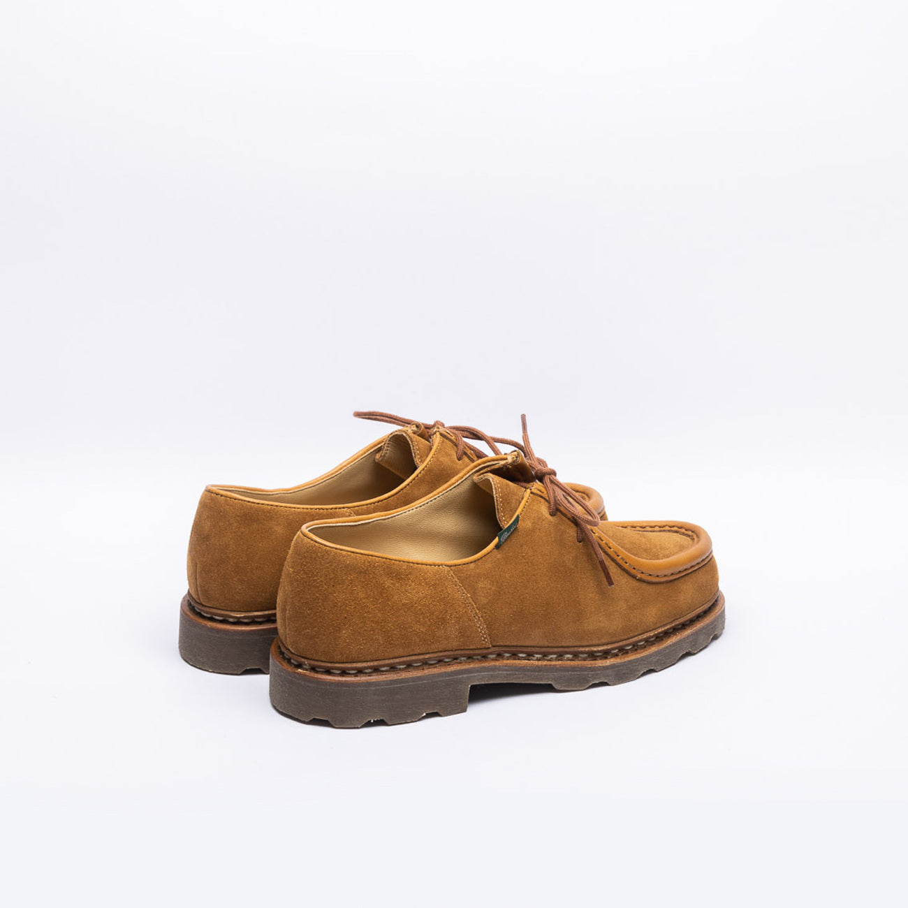 Stringata derby Paraboot Michael Marche II in camoscio marrone chiaro