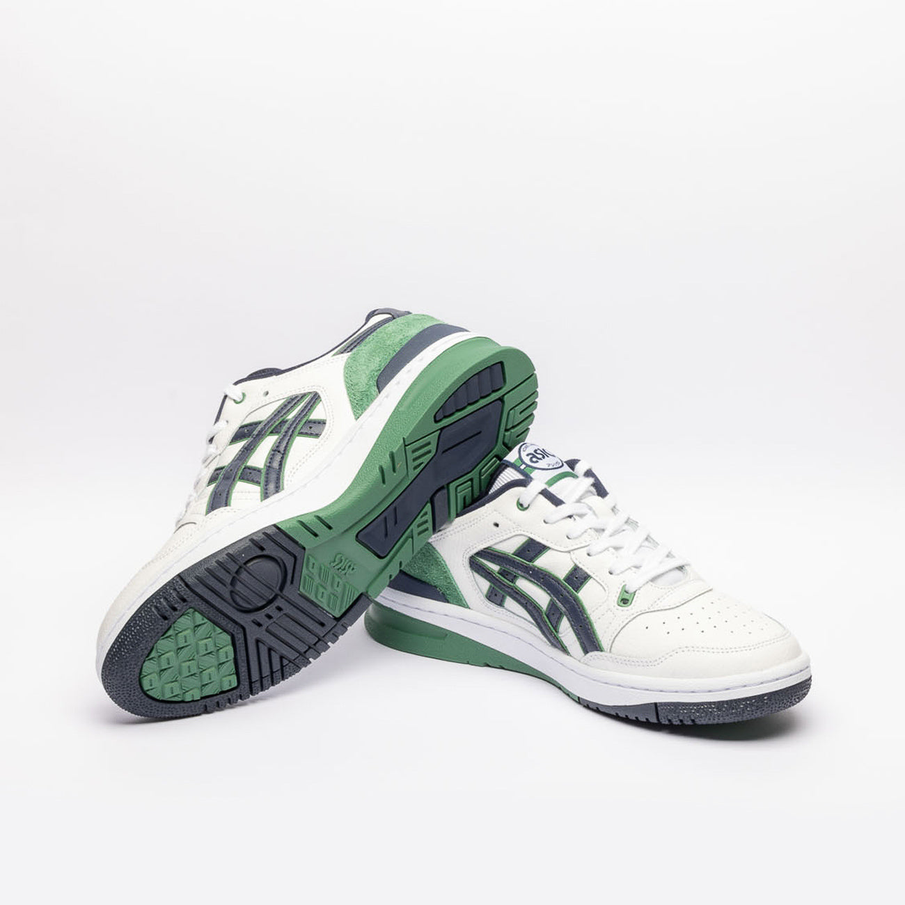 Sneaker Asics EX89 in pelle bianca e camoscio verde