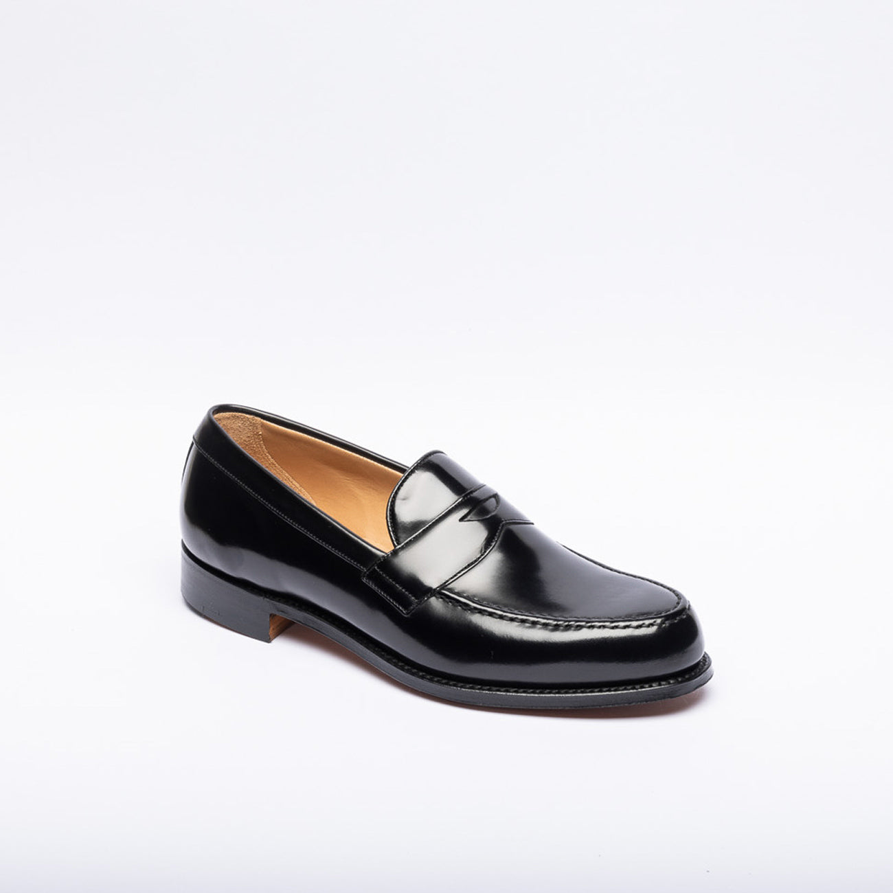 Mocassino penny Cheaney Joseph & Sons Hudson in pelle spazzolata nera