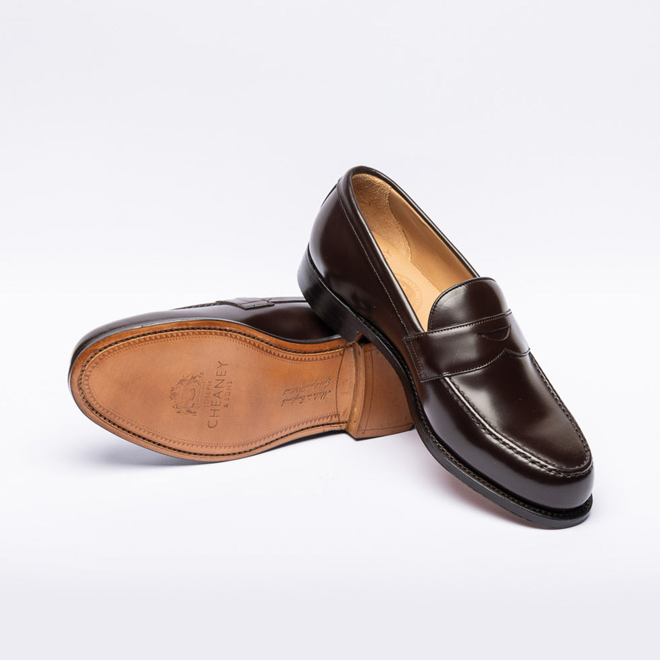 Cheaney Joseph & Sons Hudson penny loafer in brown brushed leather
