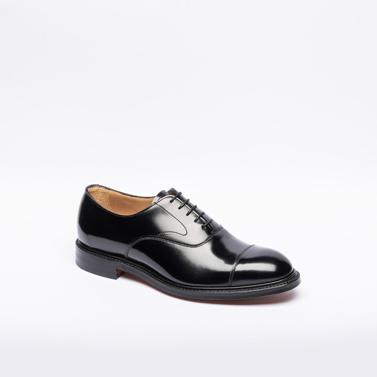 Stringata oxford Cheaney Joseph & Sons Alfred Alt in pelle spazzolata nera