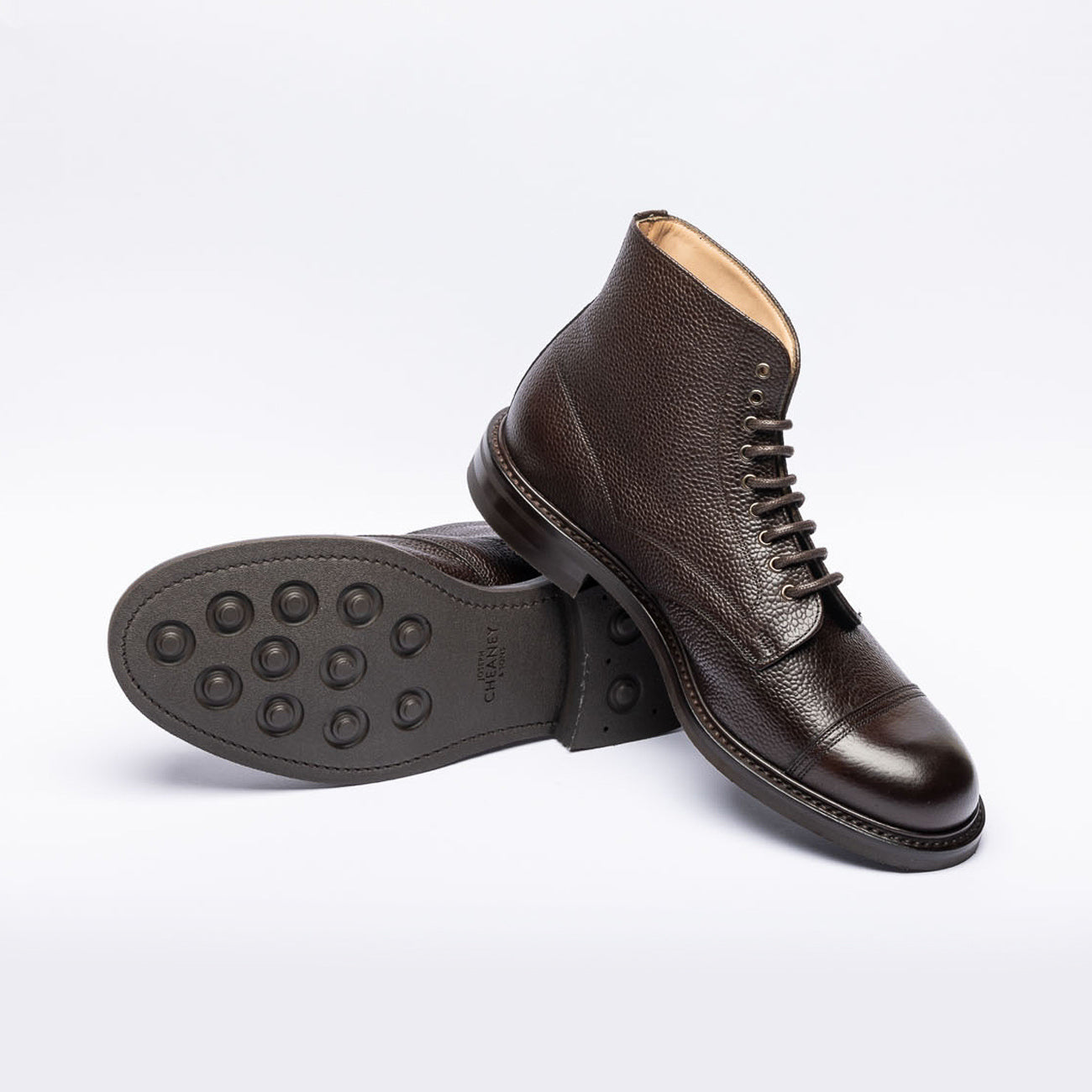 Stivale derby Cheaney Joseph & Sons Jarrow Alt R in pelle martellata marrone