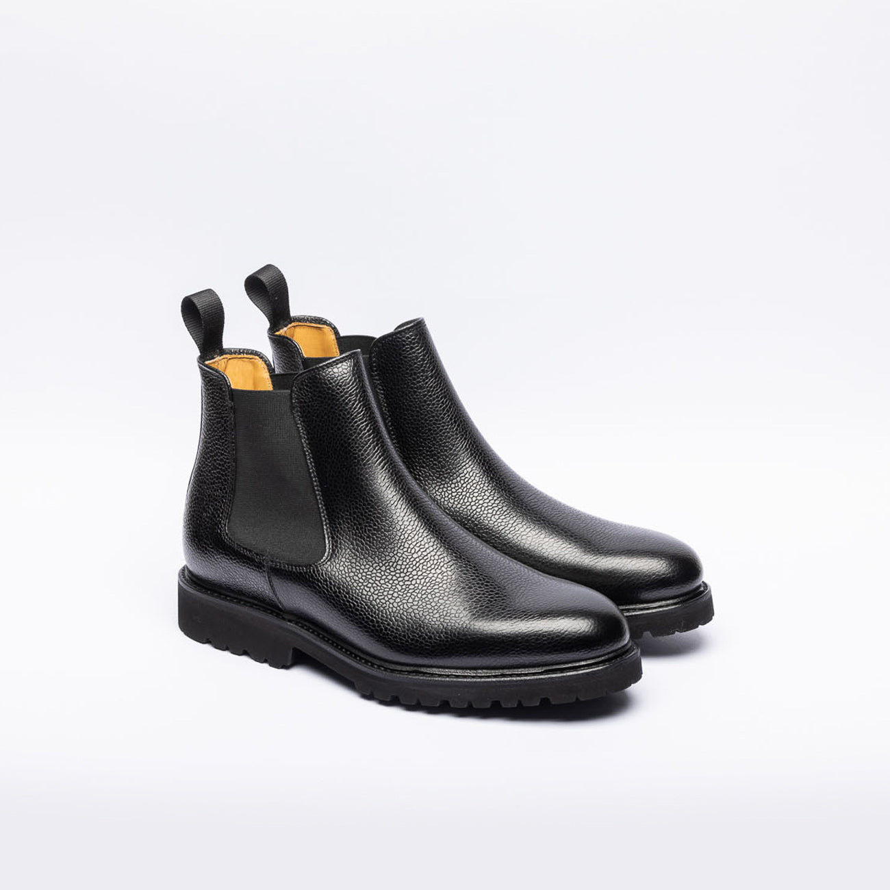 Berwick 475 black hammered leather chelsea boot