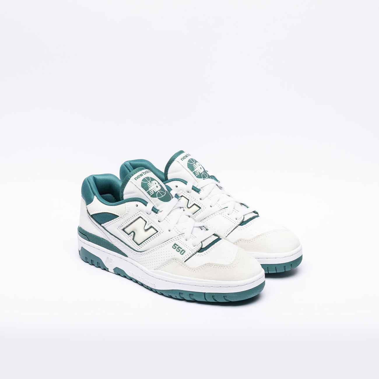 Sneaker New Balance 550 in pelle bianca e dettaglio verde (Taglia 8.5 US)