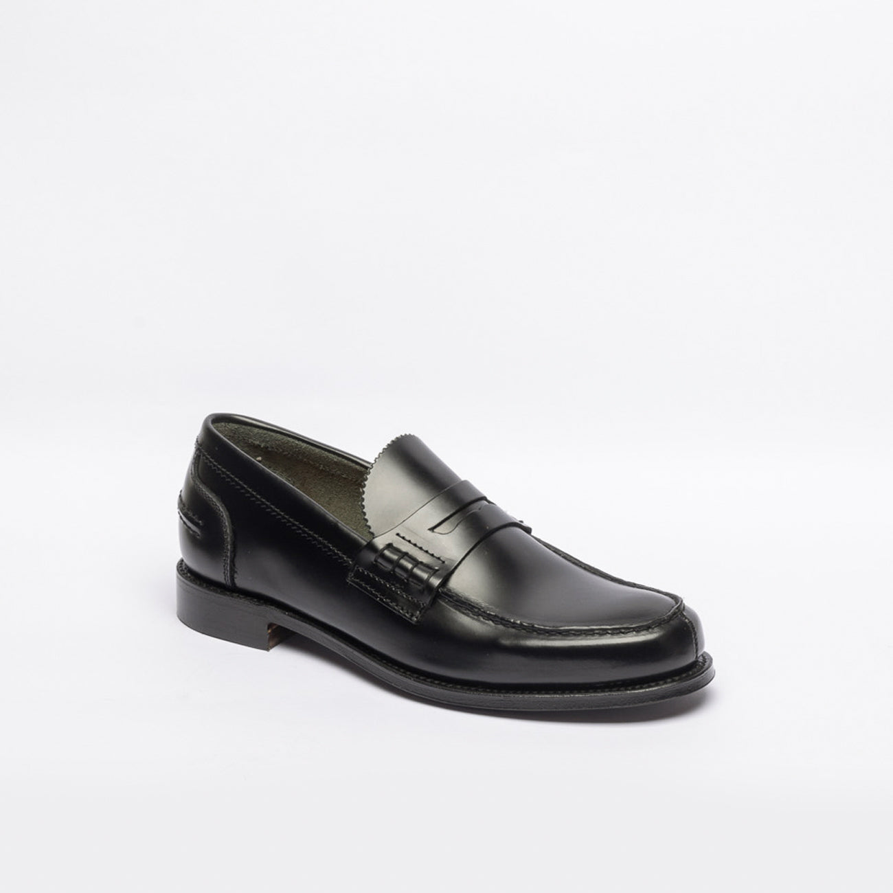 Mocassino penny loafer Cheaney Joseph & Sons Dover EF in pelle nera (Antique black)