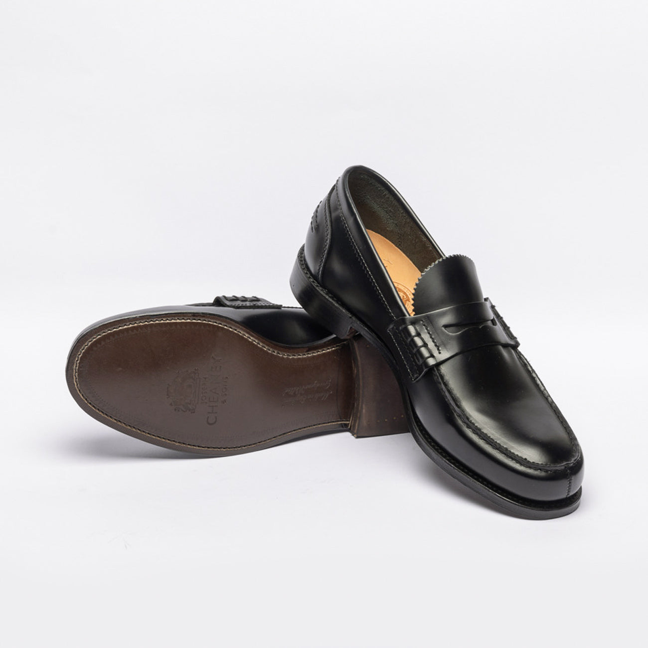 Mocassino penny Cheaney Joseph & Sons Dover EF ALT in pelle nera
