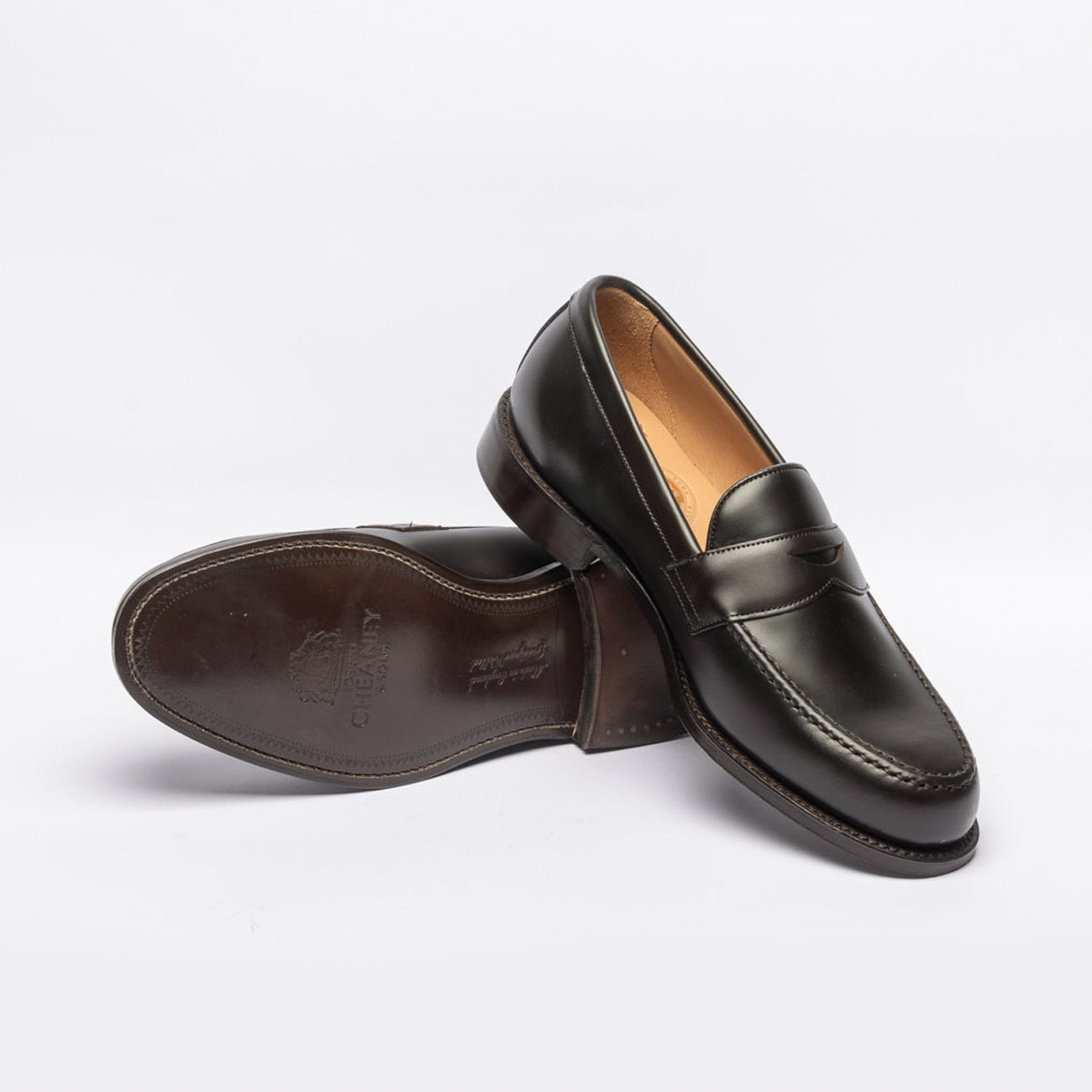 Mocassino penny Cheaney Joseph & Sons Hudson EF in pelle marrone (Antique walnut)