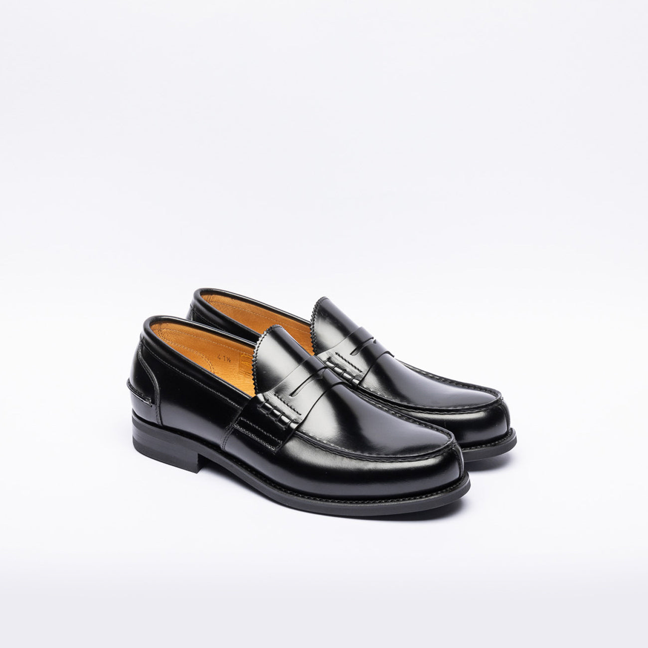 Borghini 750 penny loafer in black brushed leather