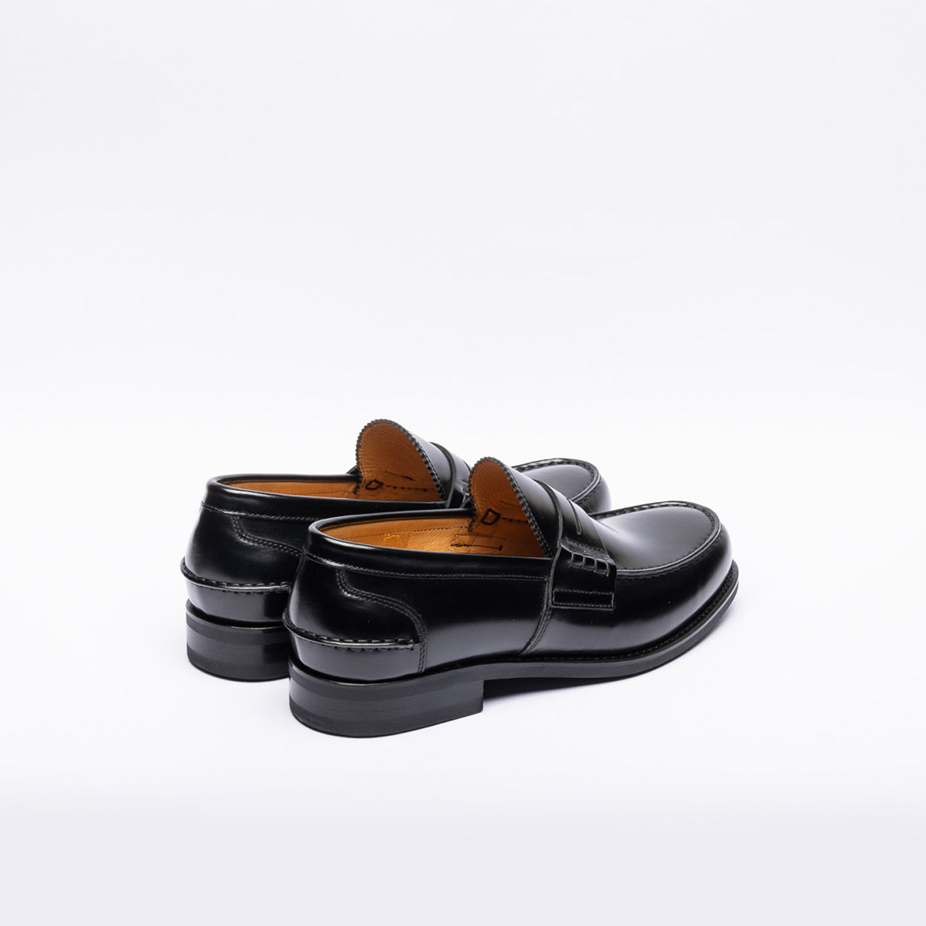 Borghini 750 penny loafer in black brushed leather