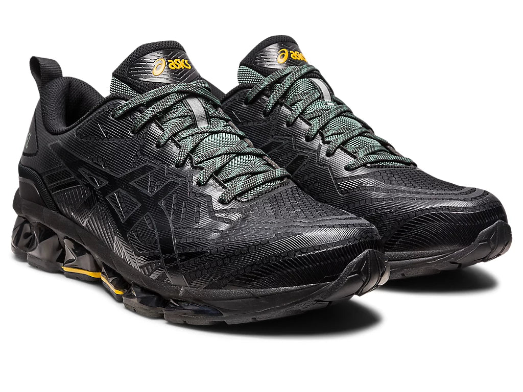 Asics Gel Quantum 360 VII black fabric and lime green gel running sneaker