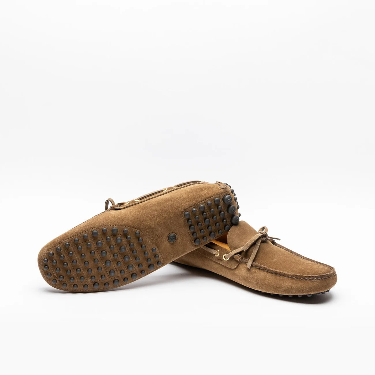 Mocassino driving Car Shoe KUD006 in camoscio marrone chiaro