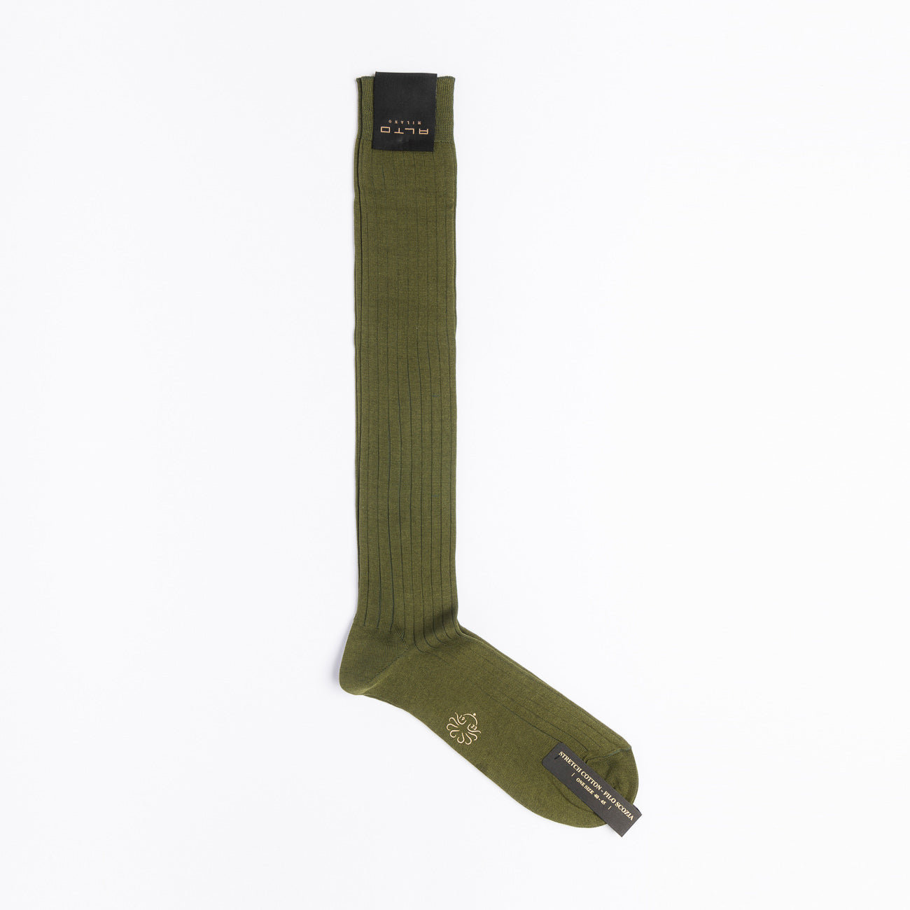 Calza Lunga Alto Milano N° 221 Long in cotone filo di scozia verde