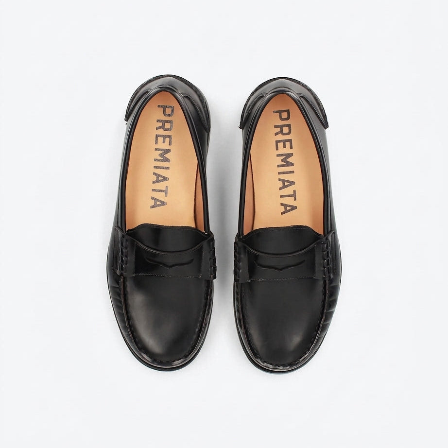 Mocassino penny Premiata 32156 in pelle spazzolata nera