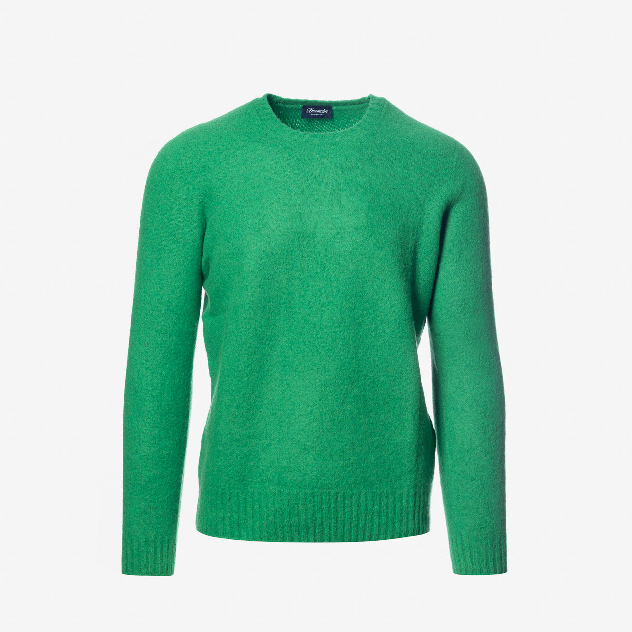 Maglione girocollo Drumohr in lana di agnello verde