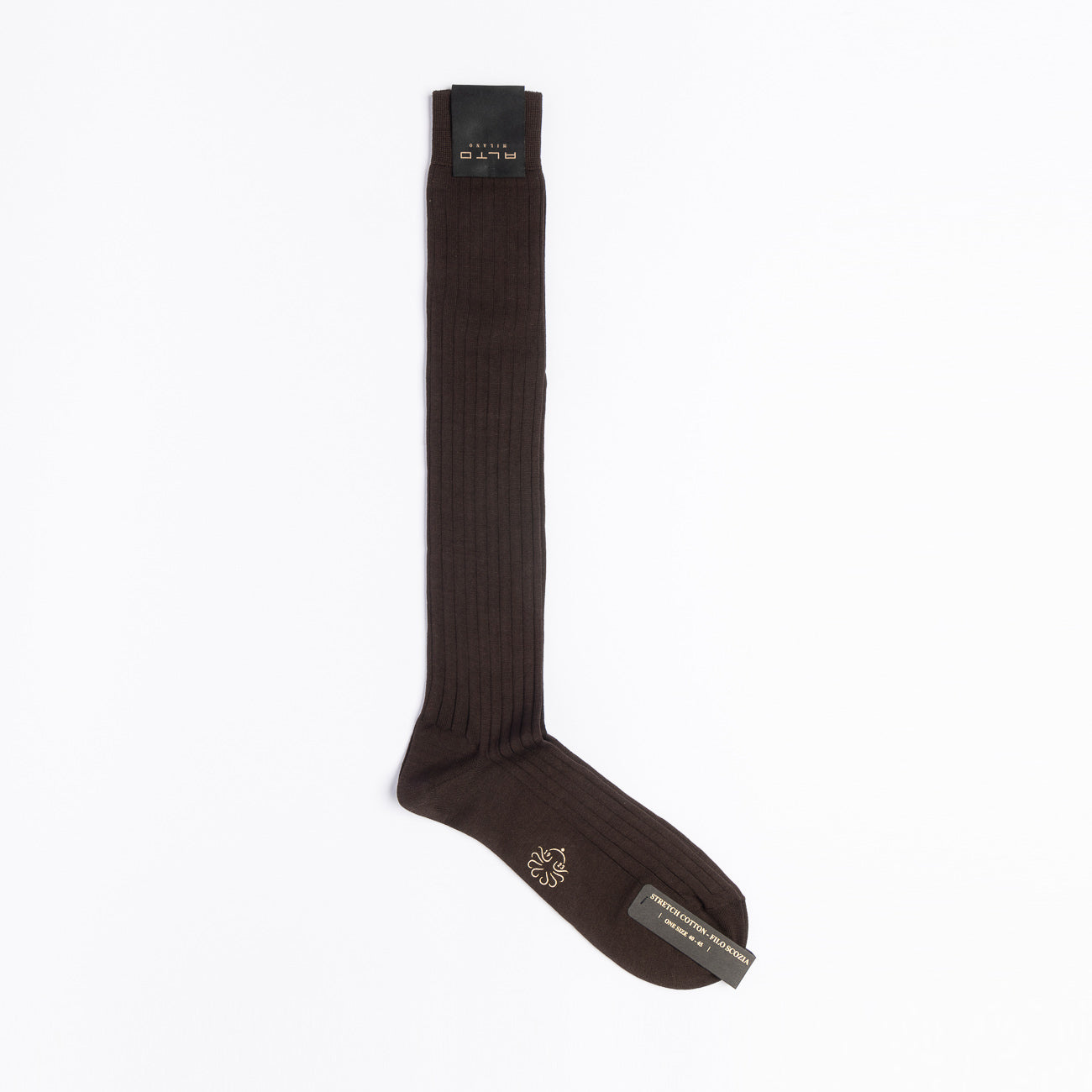 Calza Lunga Alto Milano N° 221 Long in cotone filo di scozia marrone