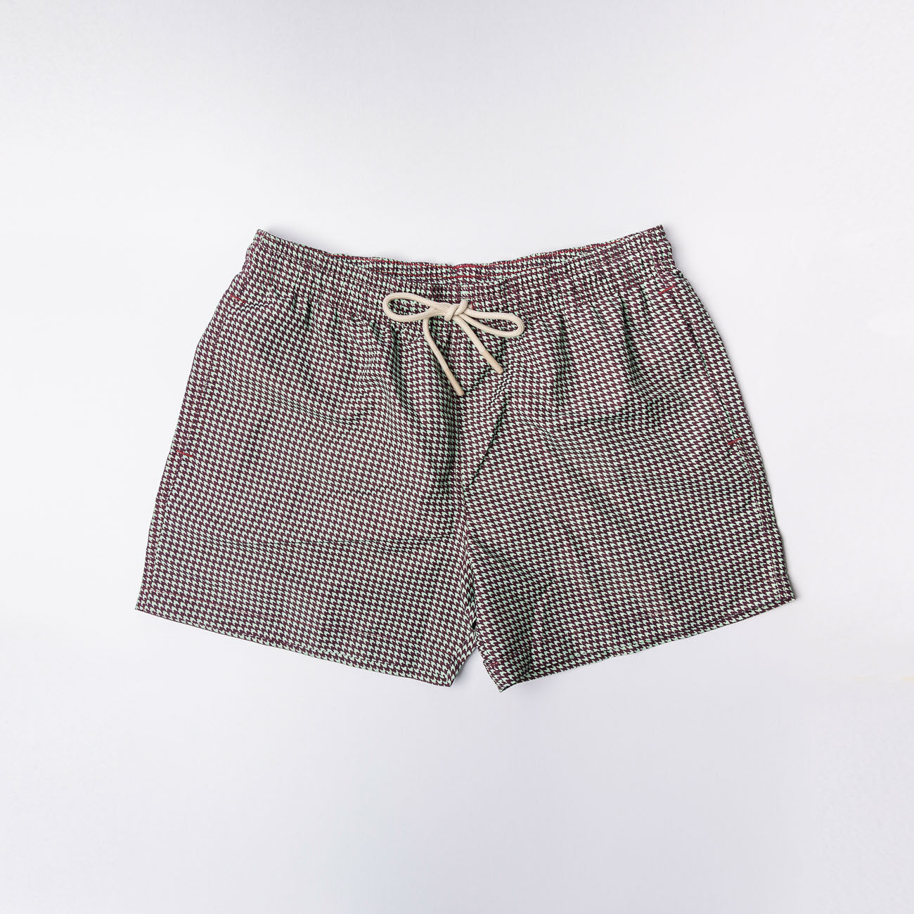Costume da bagno Alto Milano Poule Boxer in tessuto verde e bordeaux