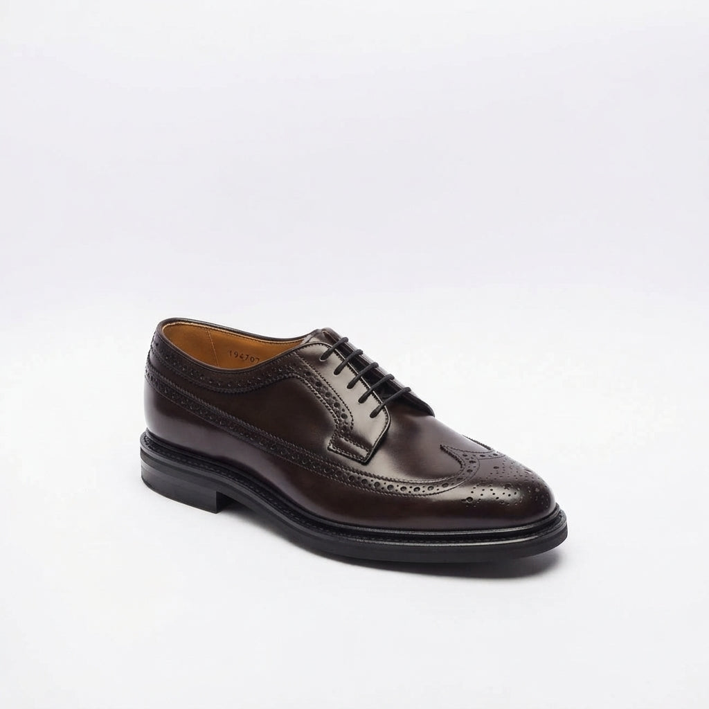 Stringata derby Berwick 4794 in pelle spazzolata marrone