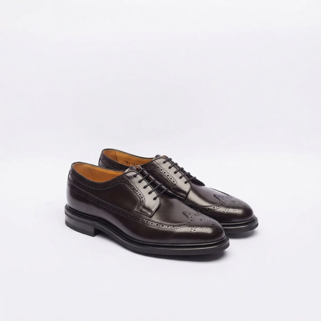 Stringata derby Berwick 4794 in pelle spazzolata marrone