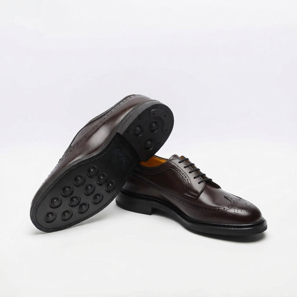 Stringata derby Berwick 4794 in pelle spazzolata marrone