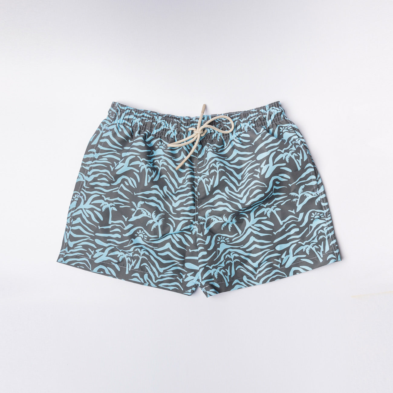 Costume da bagno Alto Milano Savanna Boxer in tessuto marrone e azzurro
