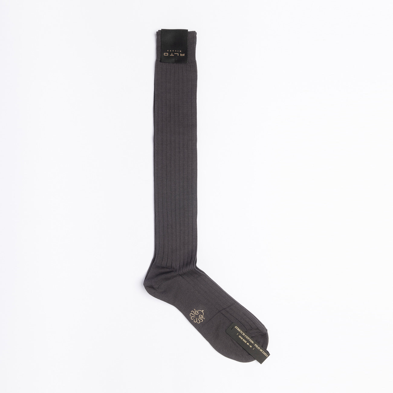 Calza Lunga Alto Milano N° 221 Long in cotone filo di scozia grigio