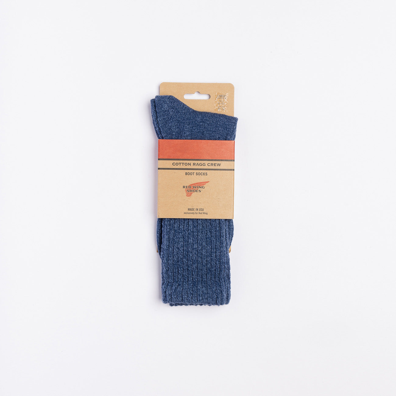 Calza corta Red Wing Cotton Blend Ragg Crew in cotone blu
