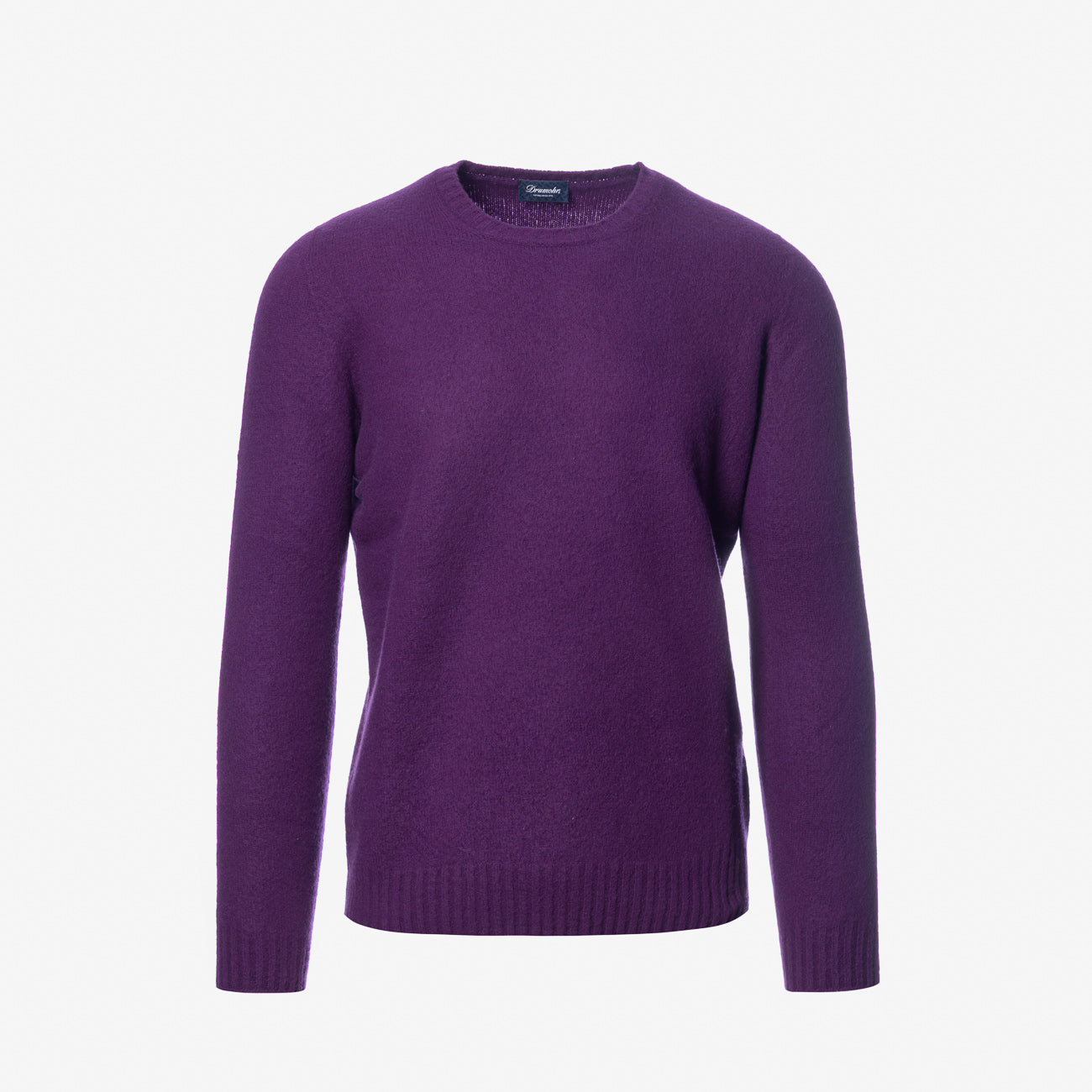 Maglione girocollo Drumohr in lana di agnello viola