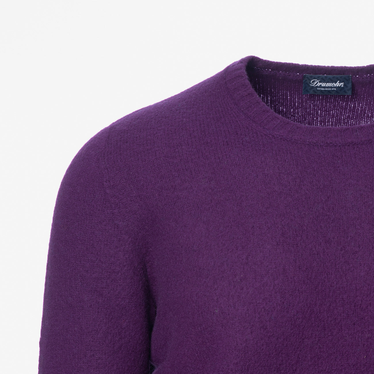 Maglione girocollo Drumohr in lana di agnello viola