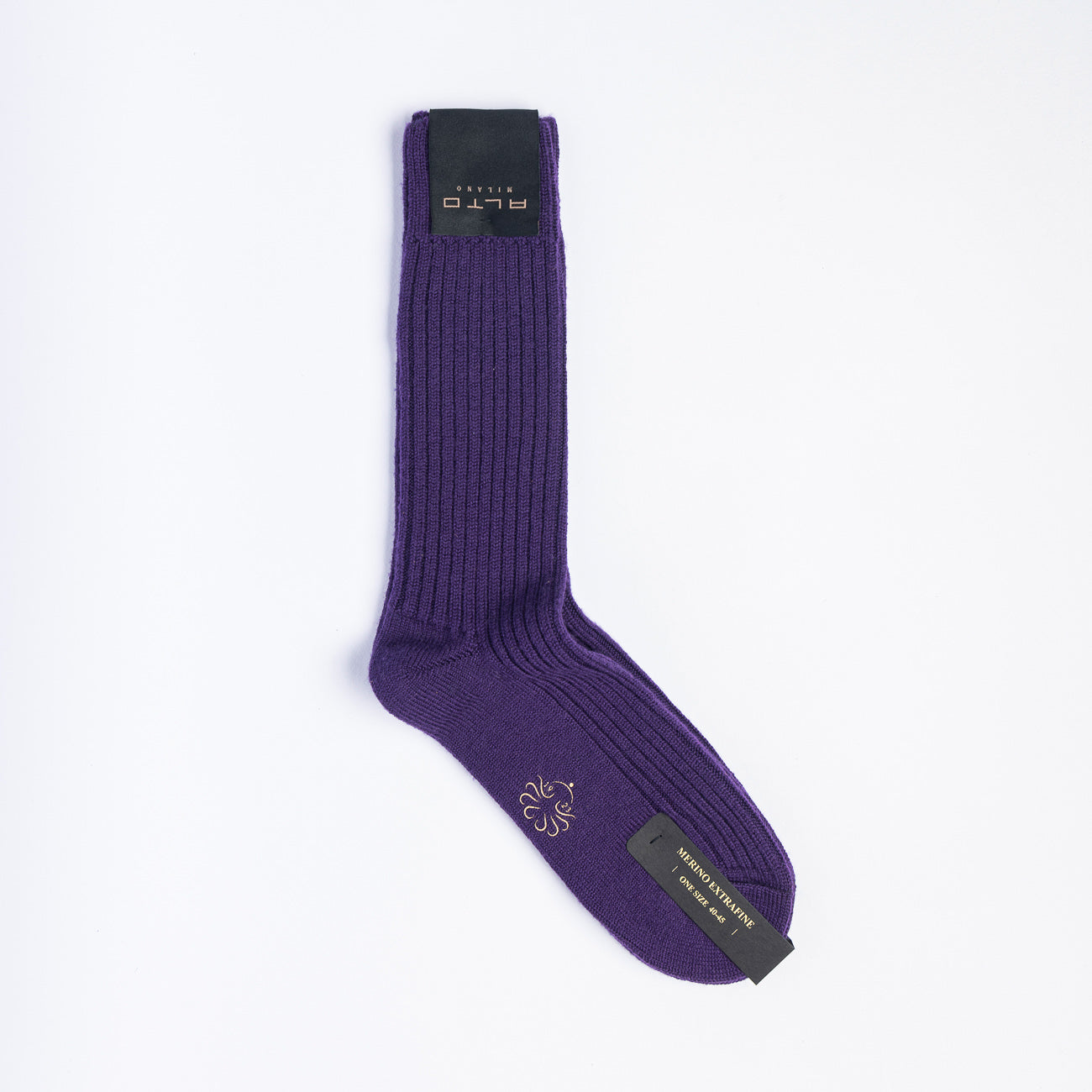 Calza corta Alto Milano England Short in lana merino extrafine viola