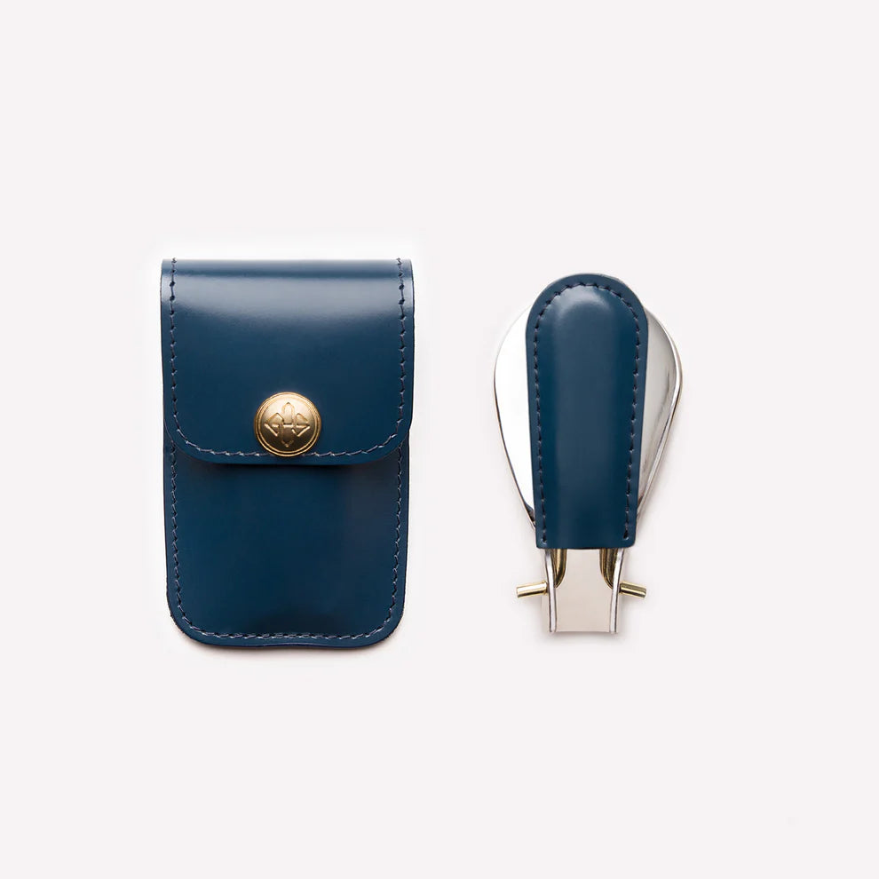 Calzascarpe da viaggio Ettinger London in pelle blu