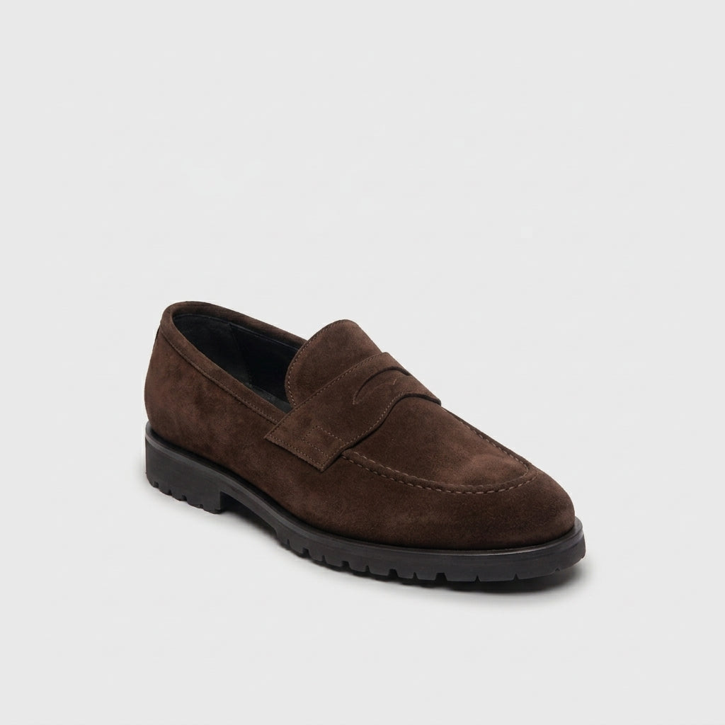 Mocassino penny Barrett 241U055 in camoscio marrone