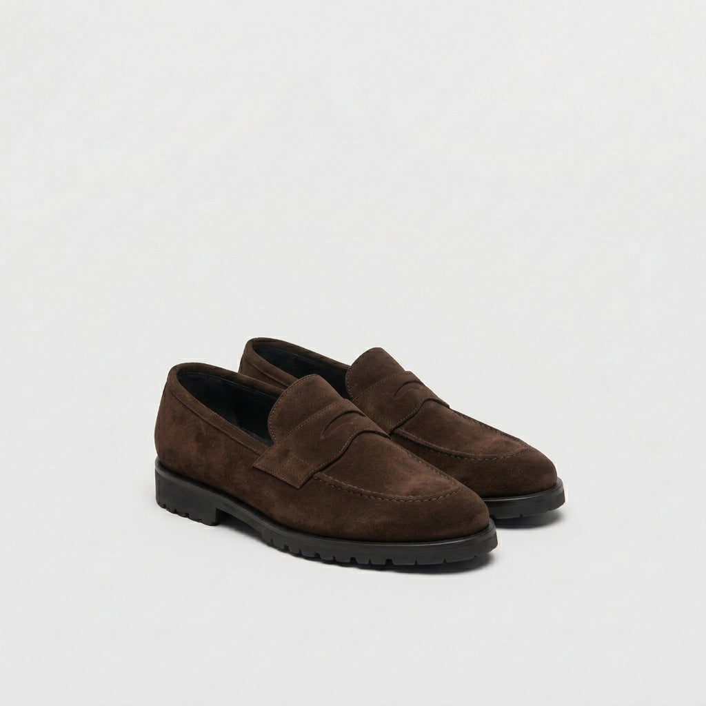 Mocassino penny Barrett 241U055 in camoscio marrone
