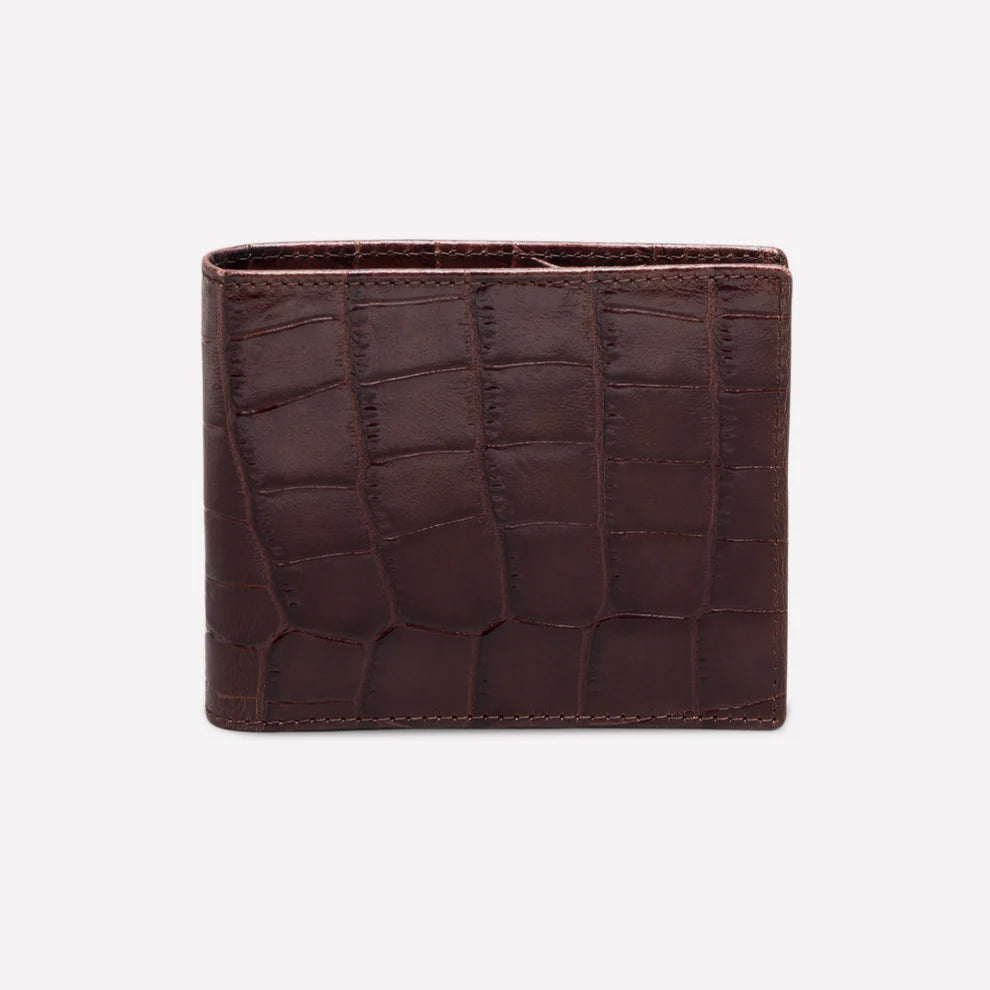 Portafoglio Ettinger London in pelle a stampa cocco bordeaux