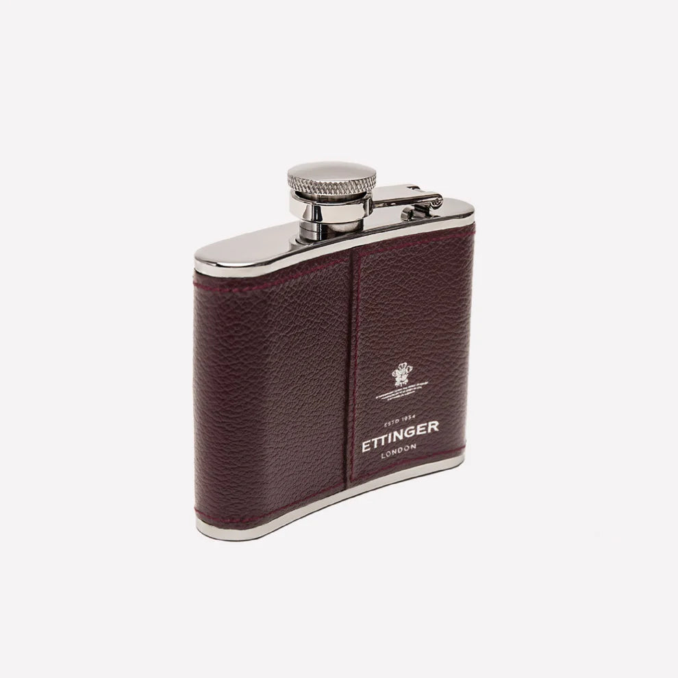 Fiaschetta Ettinger London in pelle martellata bordeaux (4oz)