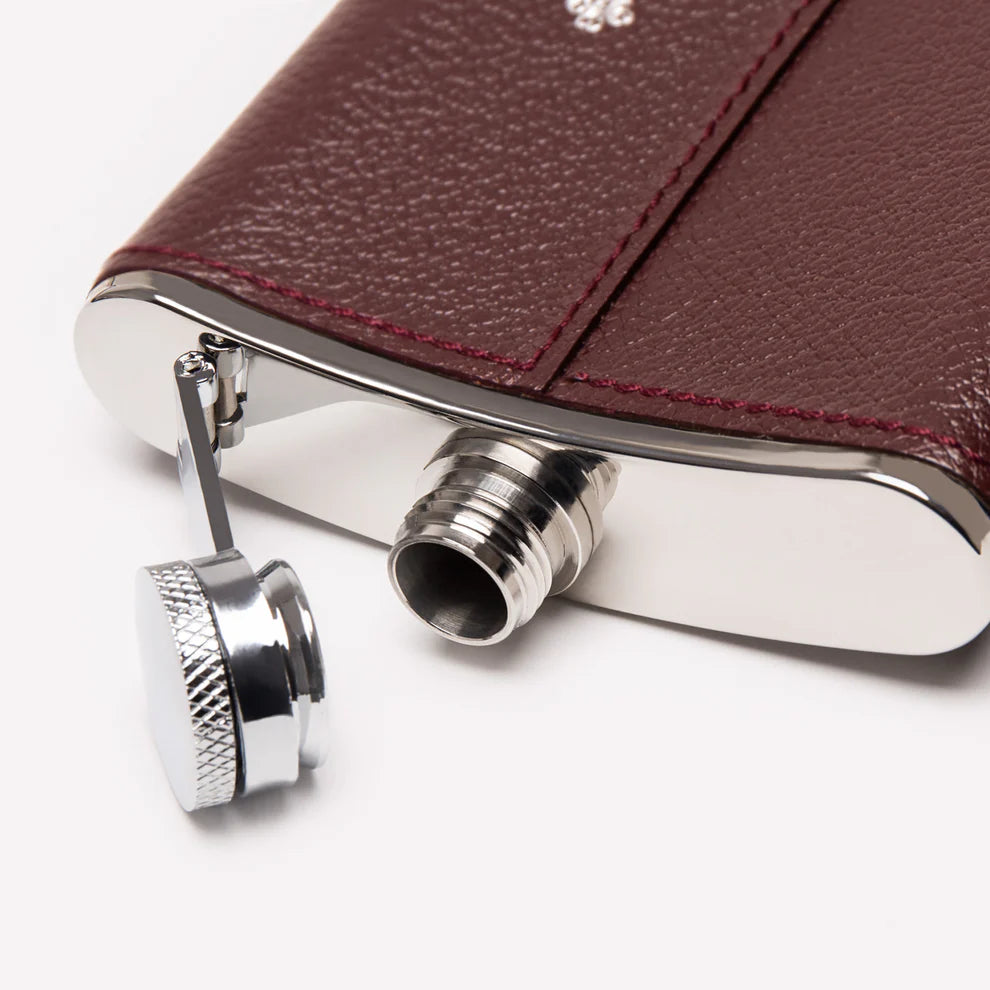 Fiaschetta Ettinger London in pelle martellata bordeaux (4oz)