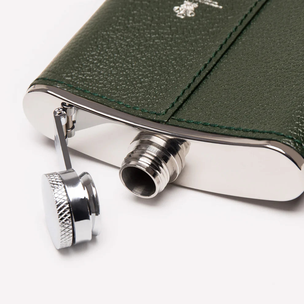 Fiaschetta Ettinger London in pelle martellata verde