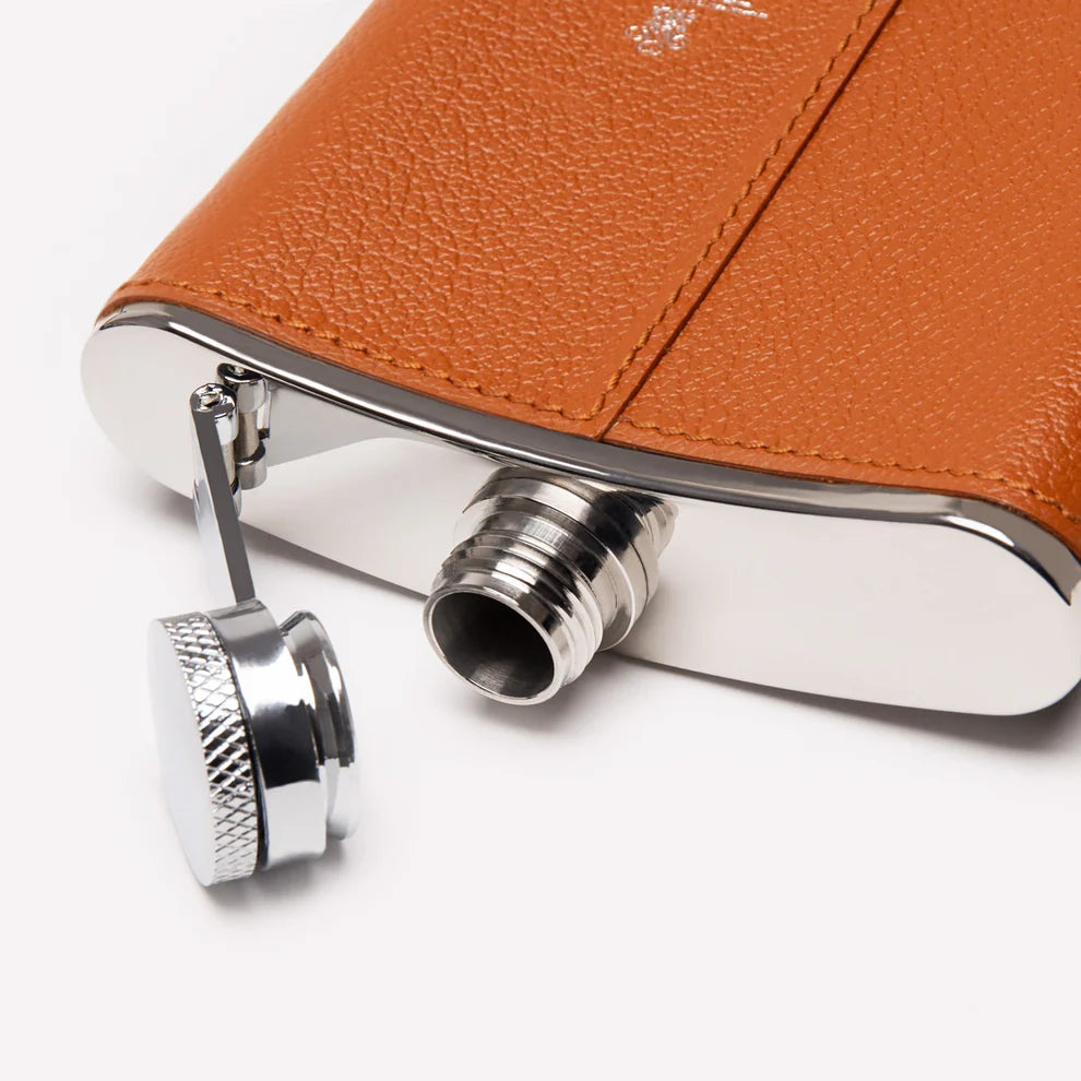 Fiaschetta Ettinger London in pelle martellata cuoio