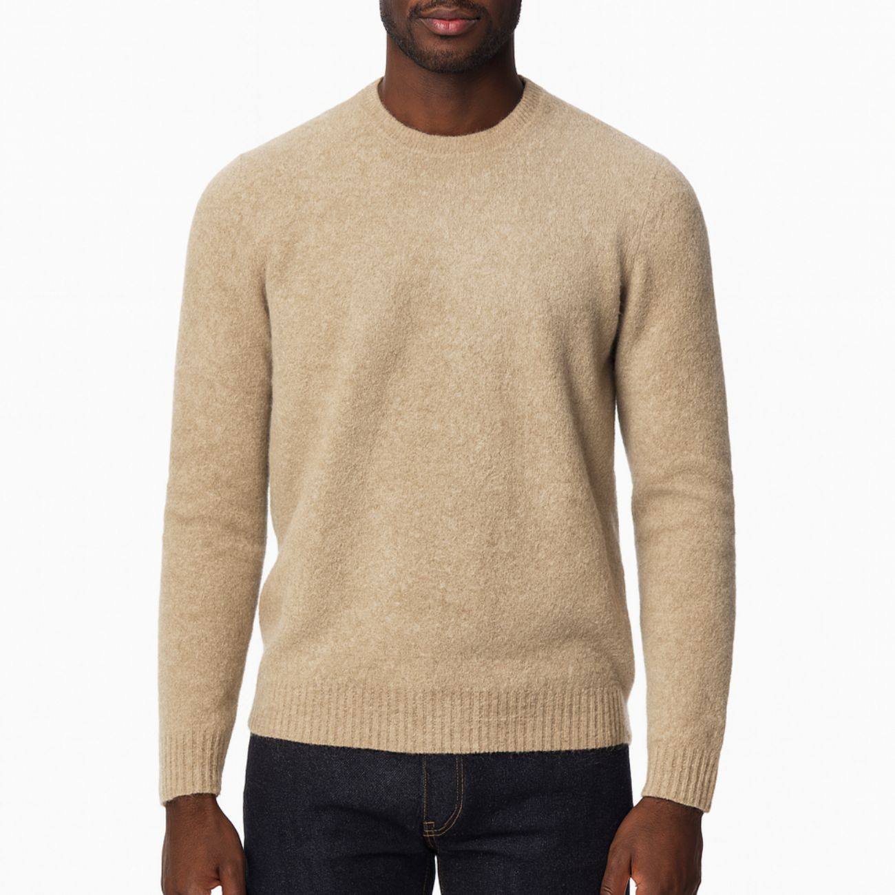 Maglione girocollo Drumohr in lana di agnello beige
