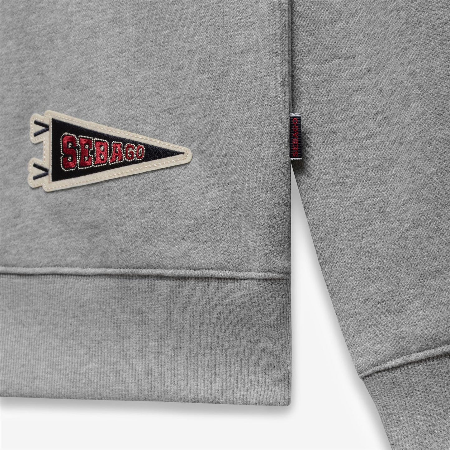 Felpa girocollo Sebago Bowknot Evo Patch in cotone grigio