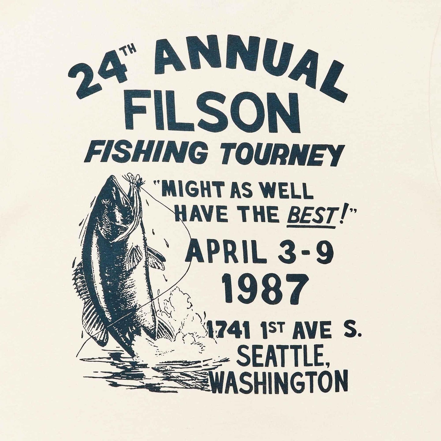 T-shirt a maniche corte Filson Pioneer Graphic in cotone beige (Stone Fishing)