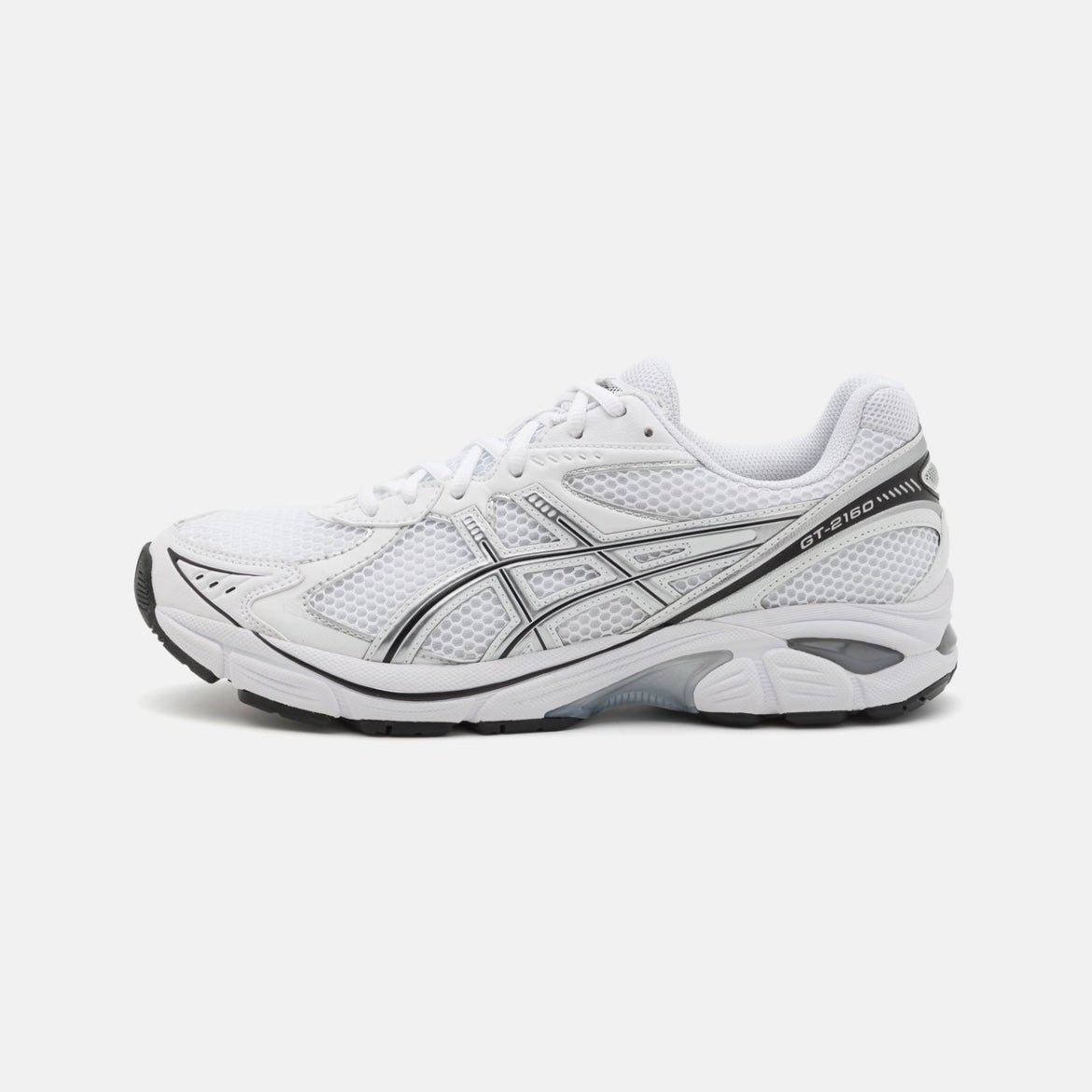 Sneaker running Asics GT-2160 in tessuto bianco e pelle argento