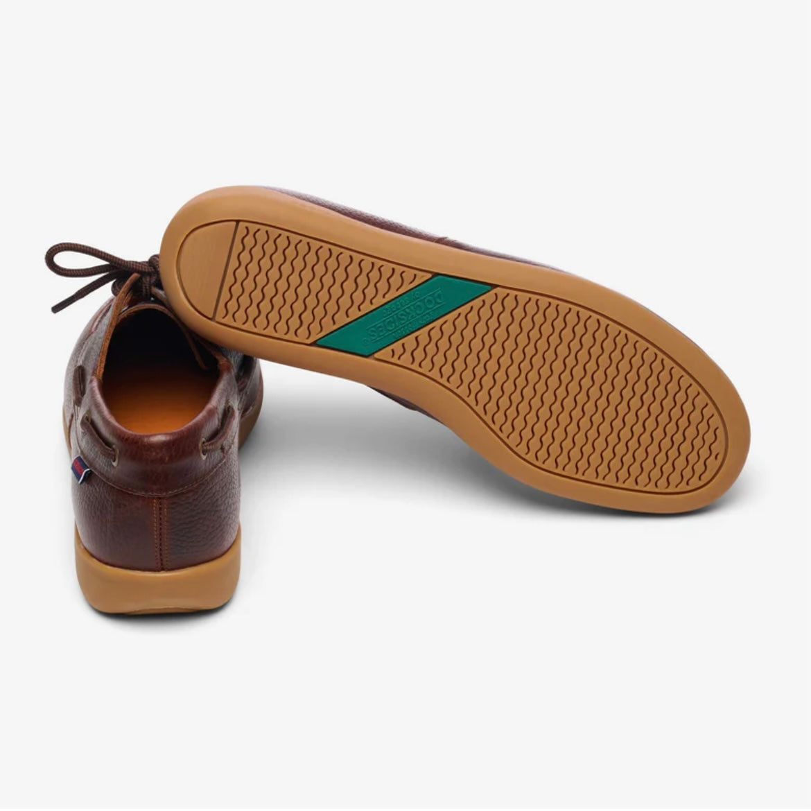Stringata derby Sebago Gary Jobson in pelle martellata marrone