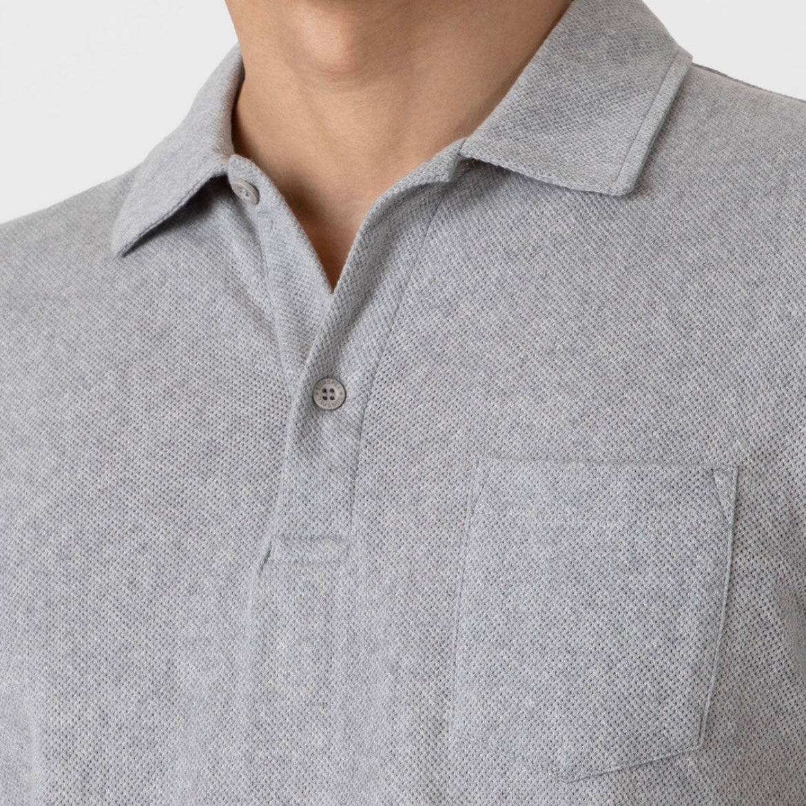 Polo a maniche corte Sunspel Riviera in cotone grigio
