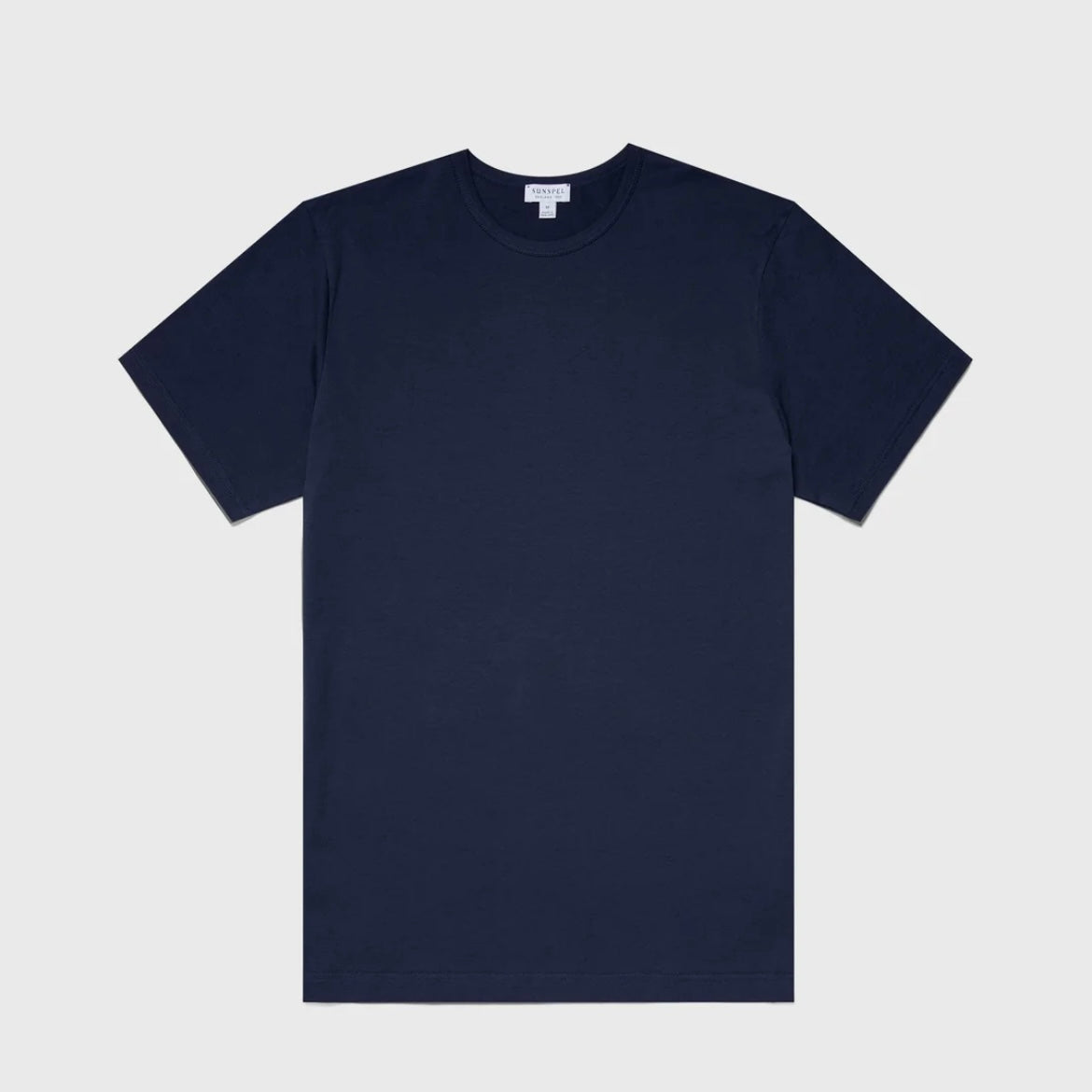 T-shirt a maniche corte Sunspel Classic T‑shirt in cotone blu