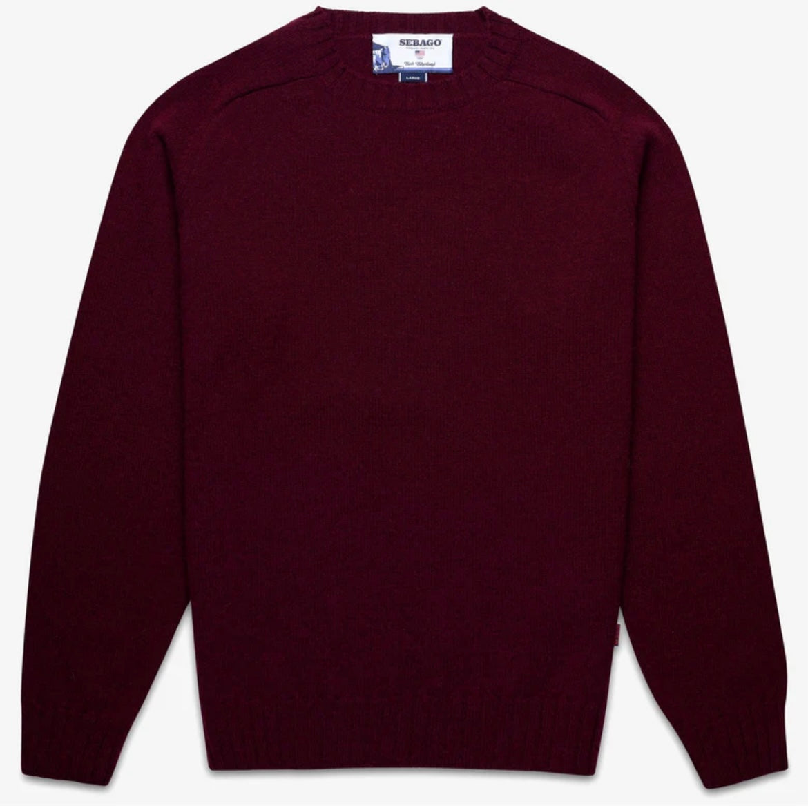 Maglione girocollo Sebago Gilead in lana bordeaux